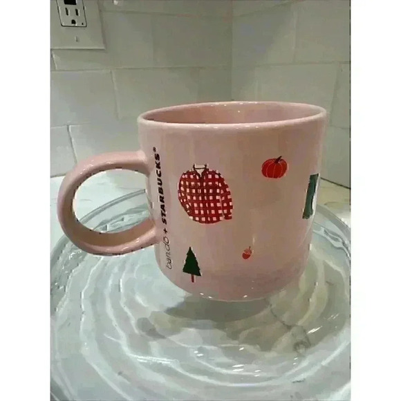 Starbucks Pink Ceramic Mug 12oz Fall Sweater Weather Drink Cup. - Picture 6 of 13